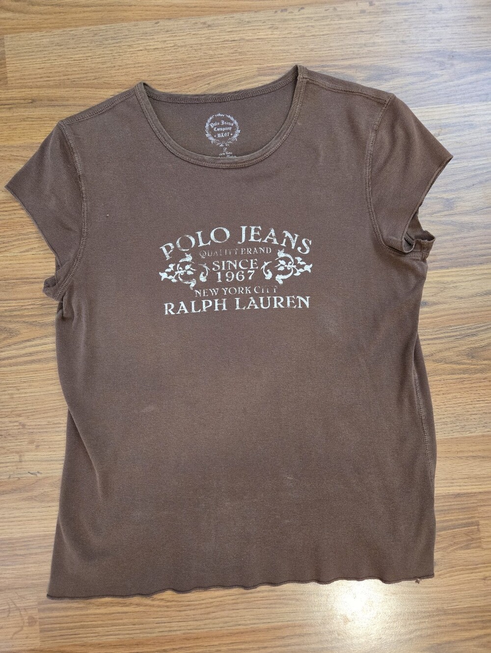 Ralph Lauren Brown Short Sleeve Polo Jeans Graphic Tee